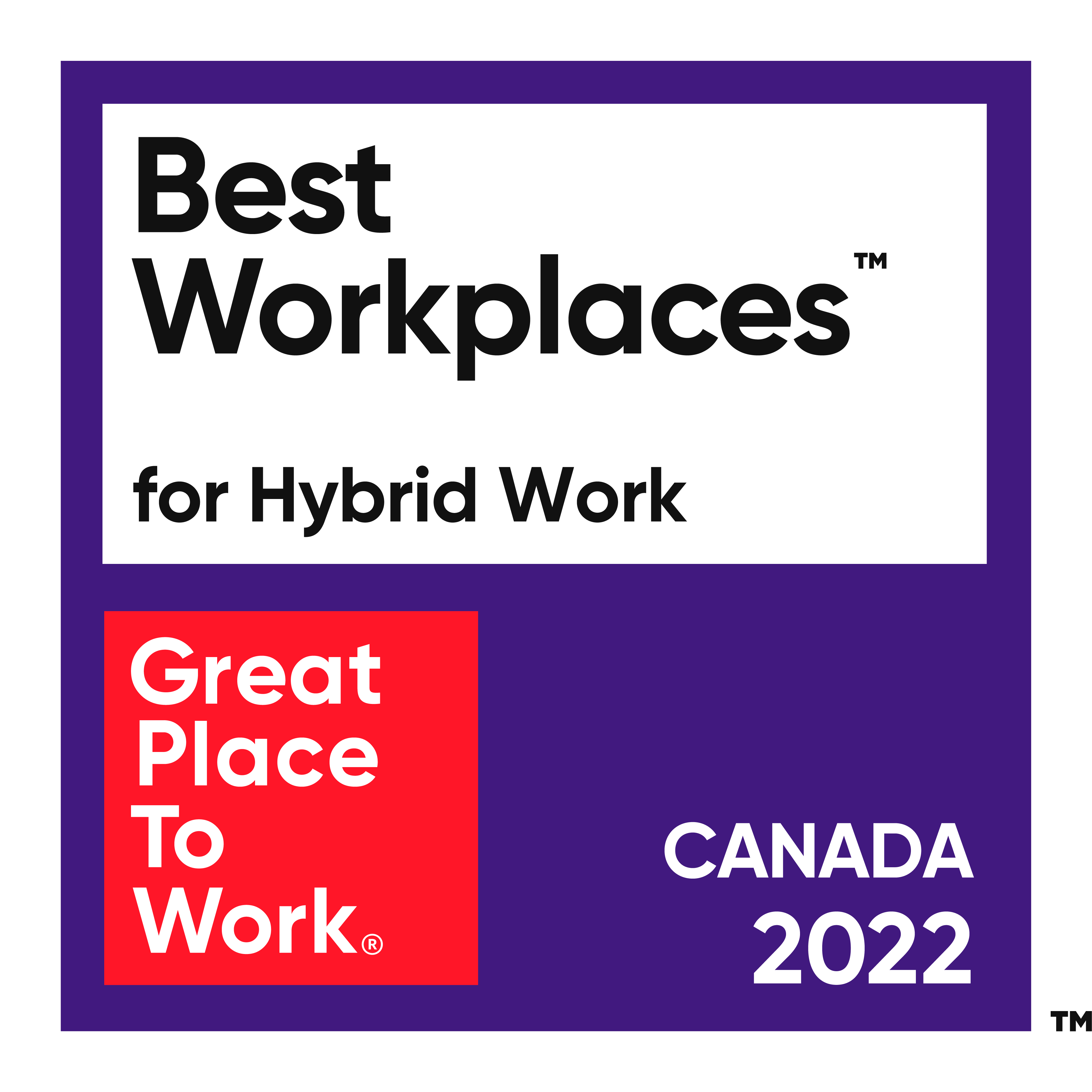 Best Workplaces for Hybrid Work, Great Place to Work, Canada 2022