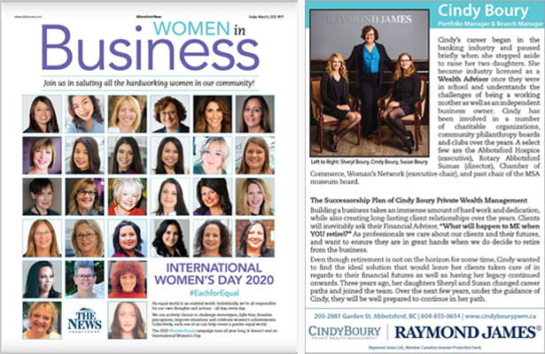 International Women’s Day Abbotsford's Women of Business 2020 flyer