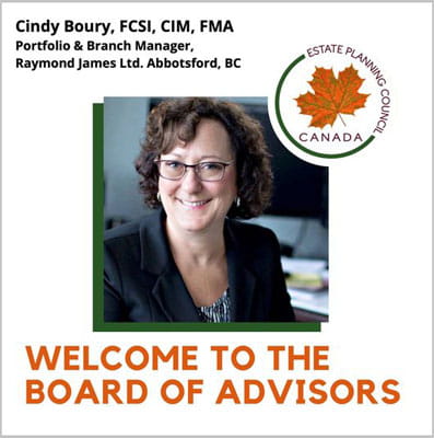 Cindy Boury Advisory Board Member for The Estate Planning Council of Canada. 